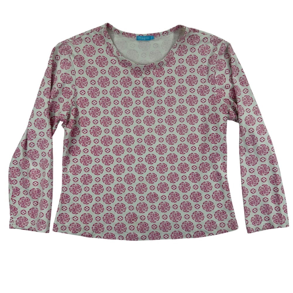 J. McLaughlin Womens Top Long Sleeve Pink Geometric Print Size S